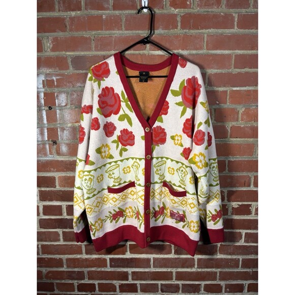 Disney Beauty and The Beast Rose Patterned Cardigan BoxLunch Exclusive Size 3X - Picture 1 of 8